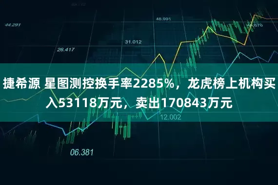 捷希源 星图测控换手率2285%，龙虎榜上机构买入53118万元，卖出170843万元